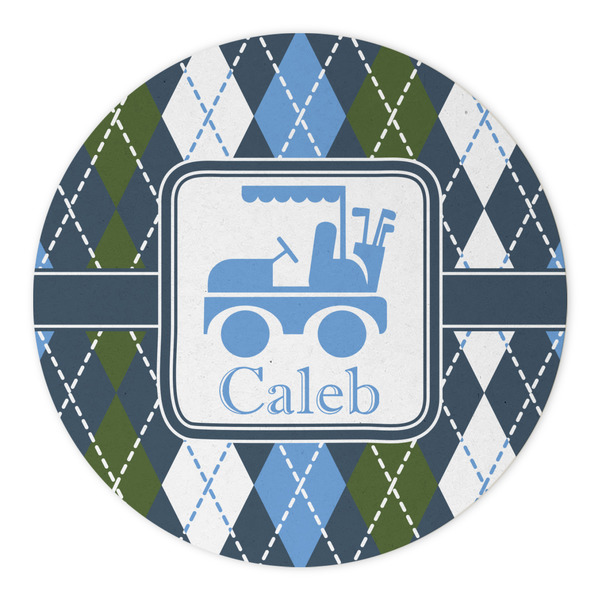 Blue Argyle Round Paper Coaster - Approval