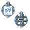 Blue Argyle Round Pet ID Tag - Large - Approval