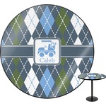 Blue Argyle Round Table (Personalized)