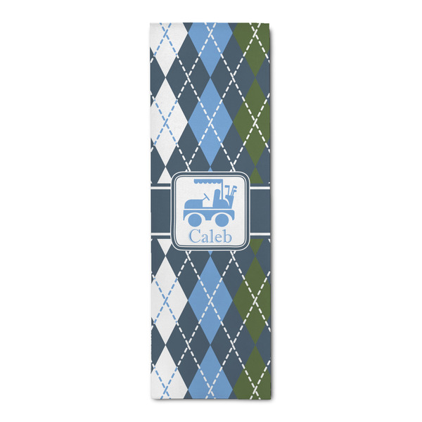 Custom Blue Argyle Runner Rug - 2.5'x8' w/ Name or Text