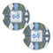 Blue Argyle Sandstone Car Coasters - Set of 2