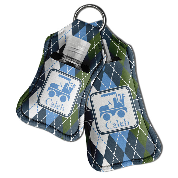 Blue Argyle Sanitizer Holder Keychain - Both in Case (PARENT)