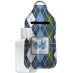Blue Argyle Hand Sanitizer & Keychain Holder - Large (Personalized)