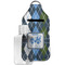 Blue Argyle Sanitizer Holder Keychain - Large with Case