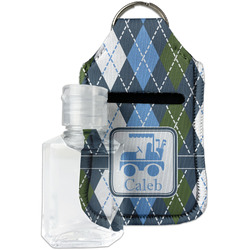 Blue Argyle Hand Sanitizer & Keychain Holder (Personalized)
