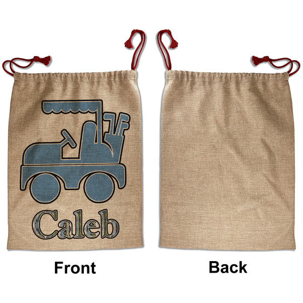 Blue Argyle Santa Bag - Approval - Front