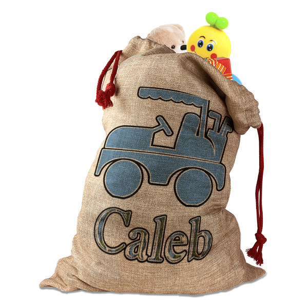 Custom Blue Argyle Santa Sack (Personalized)