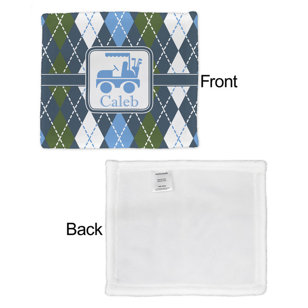Blue Argyle Security Blanket - Front & White Back View