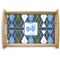 Blue Argyle Serving Tray Wood Small - Main