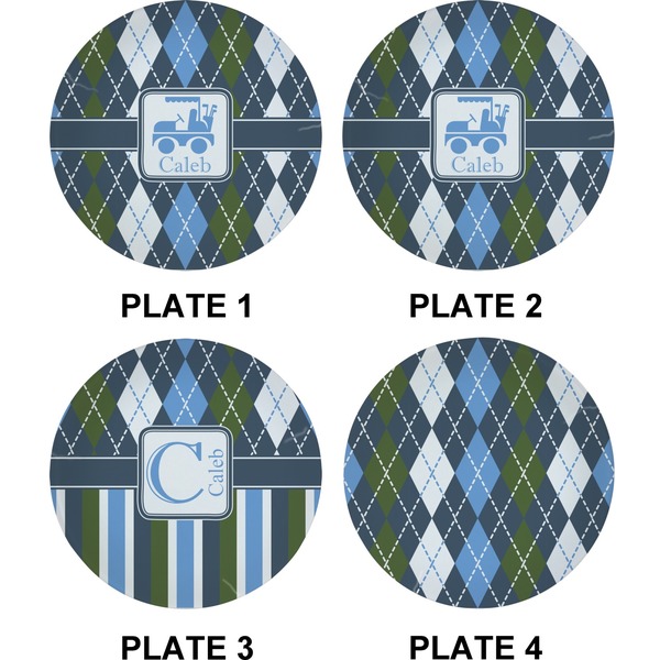 Blue Argyle Set of Appetizer / Dessert Plates (Approval)