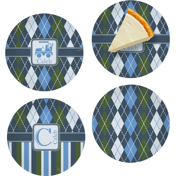 Blue Argyle Set of Appetizer / Dessert Plates