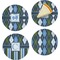 Blue Argyle Set of Appetizer / Dessert Plates