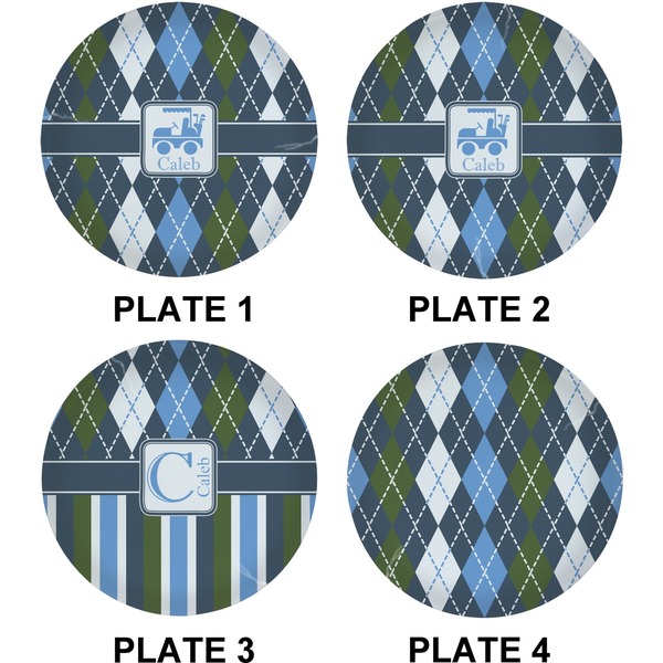 Blue Argyle Set of Lunch / Dinner Plates (Approval)