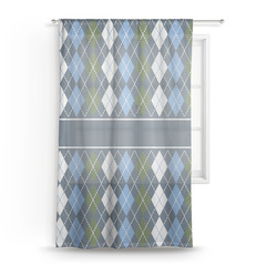 Blue Argyle Sheer Curtain