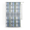 Blue Argyle Sheer Curtain With Window and Rod