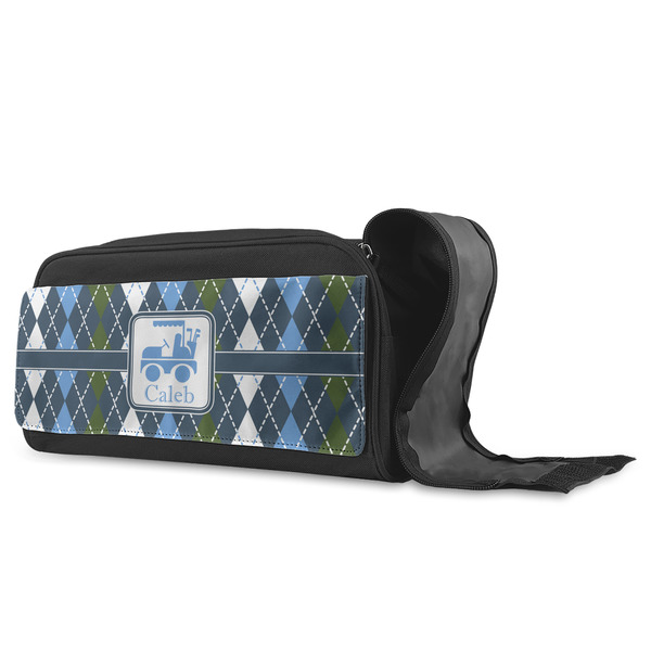 Blue Argyle Shoe Bags - ANGLE (Open)