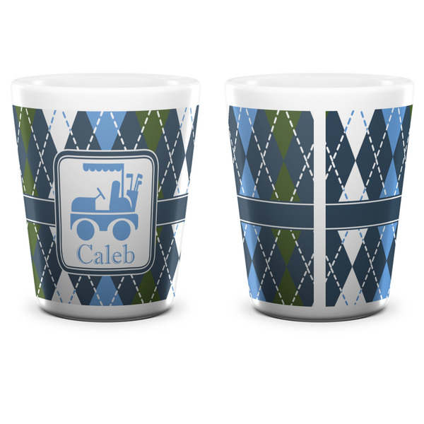 Blue Argyle Shot Glass - White - APPROVAL