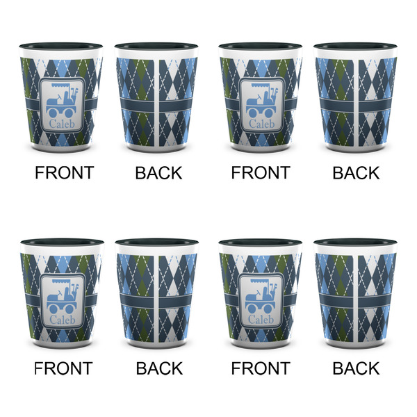 Blue Argyle Shot Glassess - Two Tone - Set of 4 - APPROVAL