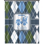 Blue Argyle Extra Long Shower Curtain - 70"x84" (Personalized)