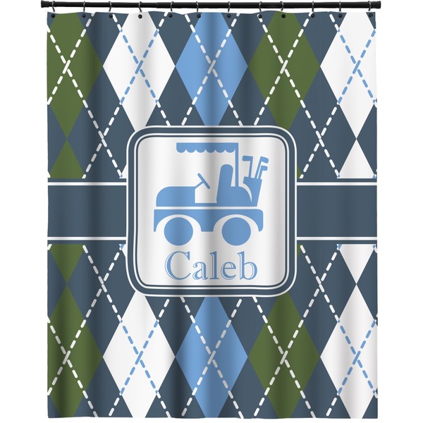 Custom Blue Argyle Extra Long Shower Curtain - 70"x84" (Personalized)