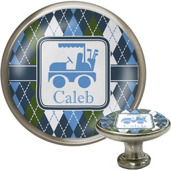 Blue Argyle Cabinet Knob (Personalized)