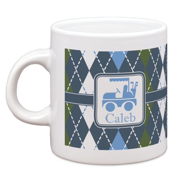 Custom Blue Argyle Espresso Cup (Personalized)