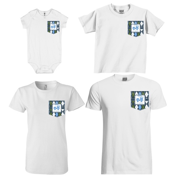 Blue Argyle Sized Pockets on Various Products