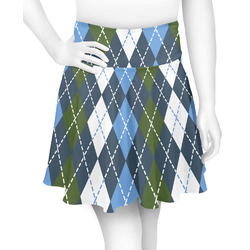 Blue Argyle Skater Skirt - Medium