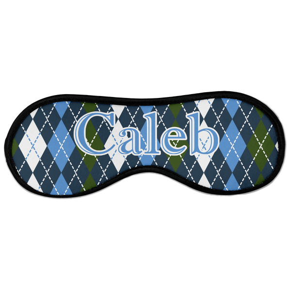 Custom Blue Argyle Sleeping Eye Masks - Large (Personalized)