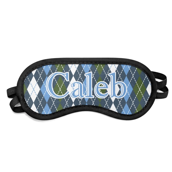 Custom Blue Argyle Sleeping Eye Mask - Small (Personalized)
