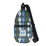 Blue Argyle Sling Bag (Personalized)