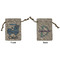 Blue Argyle Small Burlap Gift Bag - Front & Back (Personalized)