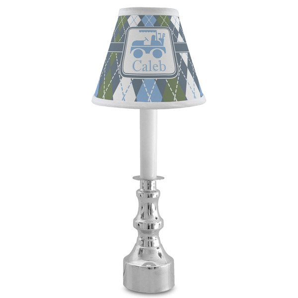 Blue Argyle Small Chandelier Lamp - LIFESTYLE (on candle stick)
