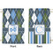 Blue Argyle Small Laundry Bag - Front & Back View