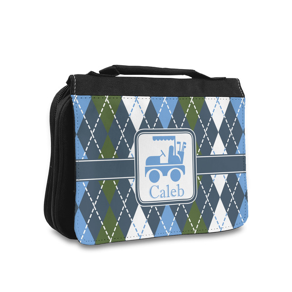 Custom Blue Argyle Toiletry Bag - Small (Personalized)