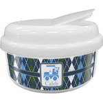 Blue Argyle Snack Container (Personalized)