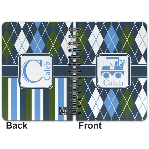 Blue Argyle Spiral Journal 5 x 7 - Apvl