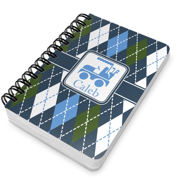 Blue Argyle Spiral Journal 5 x 7 - Main