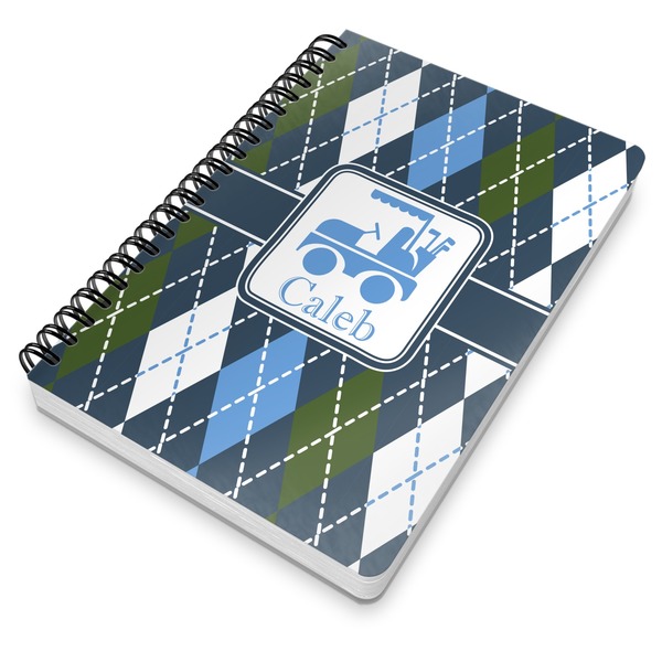 Blue Argyle Spiral Journal 7 x 10 - Main