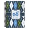 Blue Argyle Spiral Journal Large - Front View
