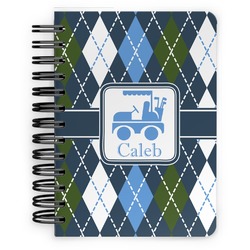Blue Argyle Spiral Notebook - 5x7 w/ Name or Text