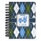 Blue Argyle Spiral Journal Small - Front View