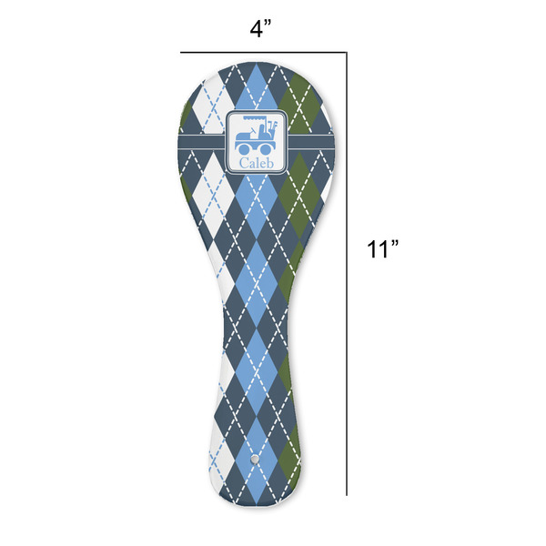 Blue Argyle Spoon Rest Trivet - APPROVAL