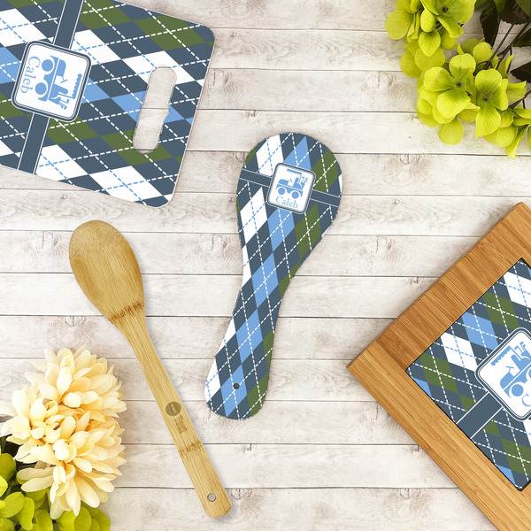 Blue Argyle Spoon Rest Trivet - LIFESTYLE