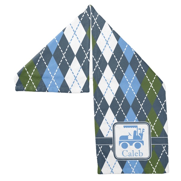 Blue Argyle Sports Towel Folded - Both Sides Showing