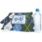 Blue Argyle Sports Towel Folded with Water Bottle