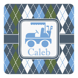 Blue Argyle Square Decal (Personalized)