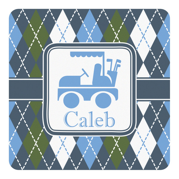 Custom Blue Argyle Square Decal - Small (Personalized)