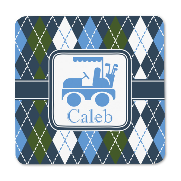 Blue Argyle Square Fridge Magnet - FRONT
