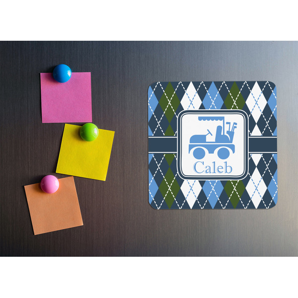 Blue Argyle Square Fridge Magnet - LIFESTYLE